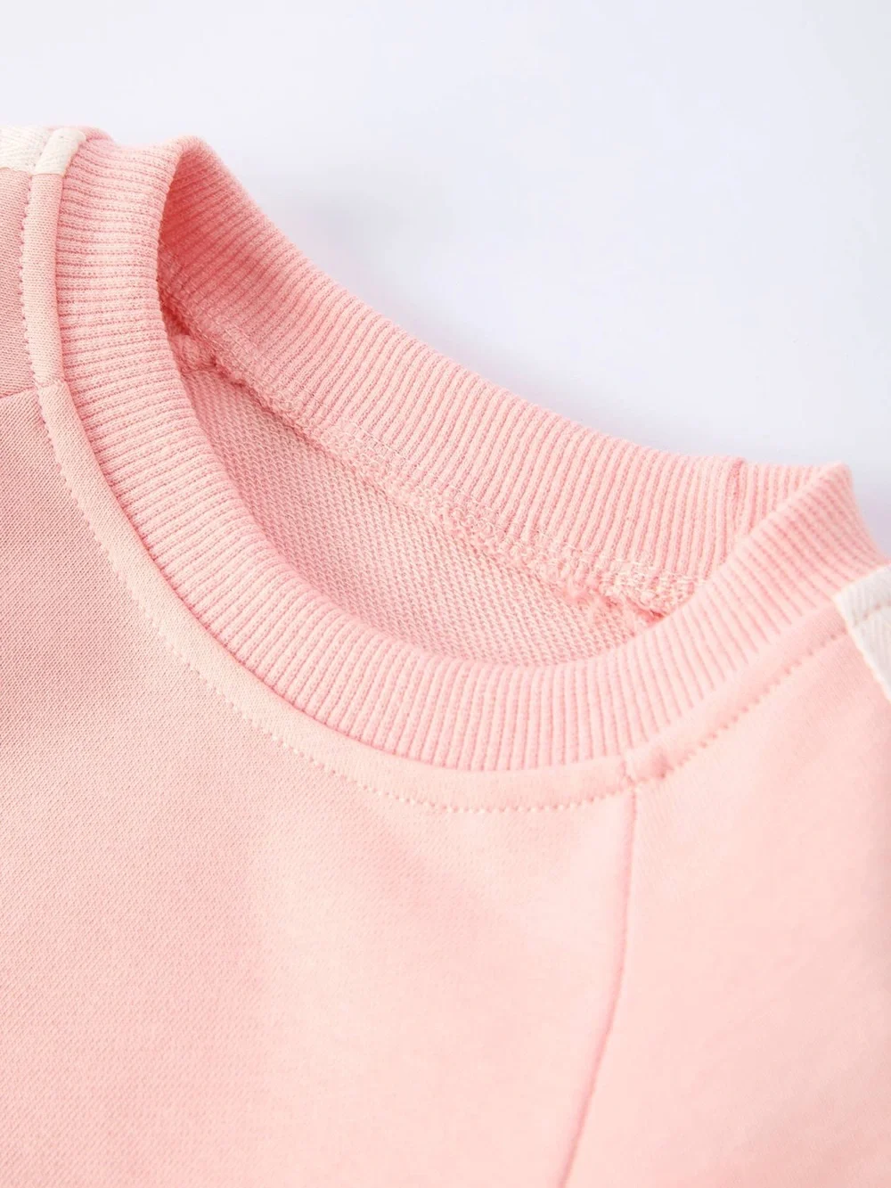 Girls Pink Bow Trim Sweatshirt and Pants Set